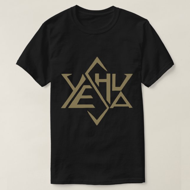 T-shirt Yeshua Jesus Golden Super Star Tetrahedron de Davi (Design devant)