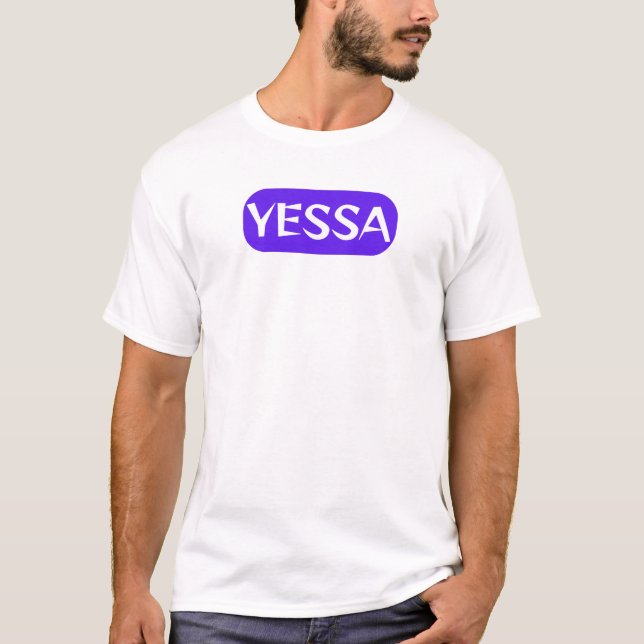 T-shirt Yessa Logo White Blue Geordie Slang (Devant)