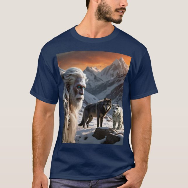 T-shirt Yeti et le léopard des neiges (Devant)