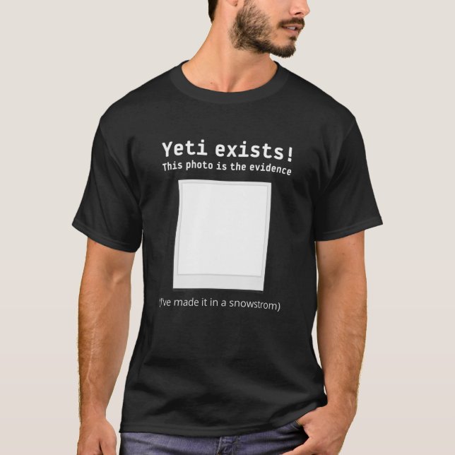 T-shirt Yeti Existe, Preuve Photo, Funny Winter Mountain (Devant)