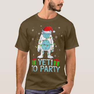 T-shirt Yeti Fête Les Feux De Noël Père Noël Yeti Noël