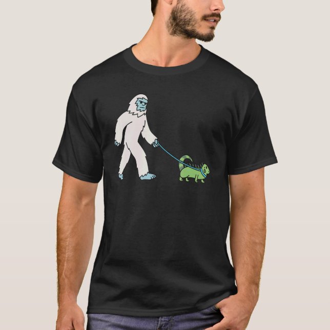 T-shirt Yeti Iguana Reptile Cryptozoology Pet (Devant)