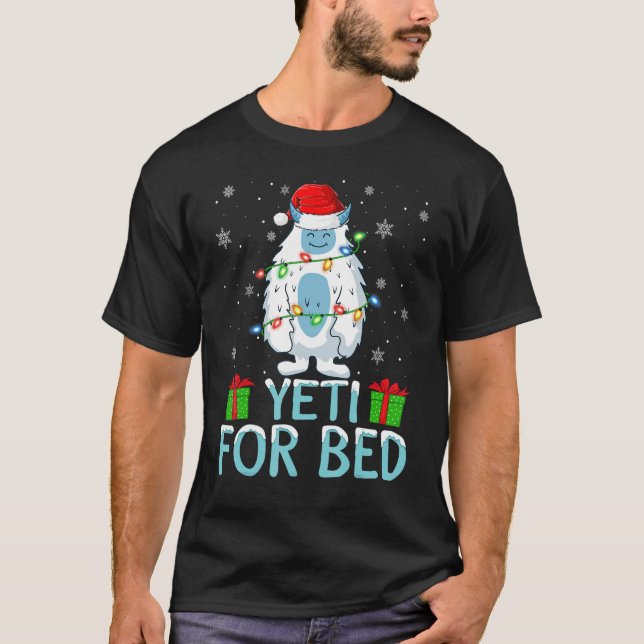 T-shirt Yeti Lover Xmas Lights Père Noël Yeti pour lit Chr (Devant)