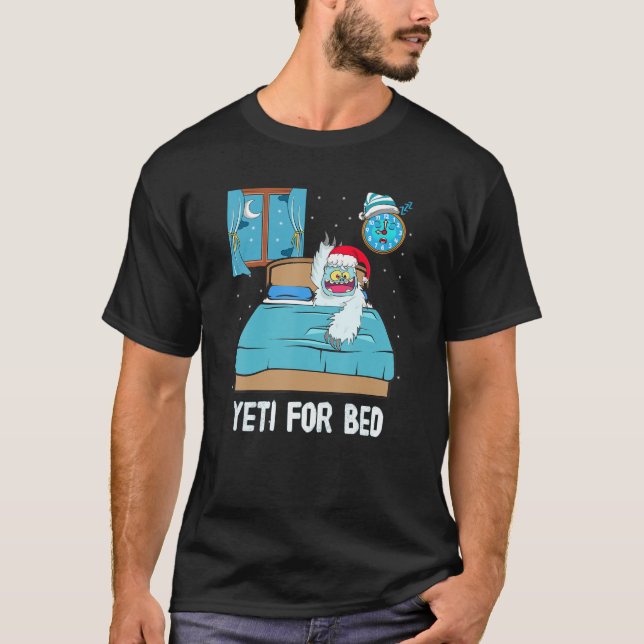 T-shirt Yeti Pour Le Sommeil De Lit Abominable Snowman Noë (Devant)