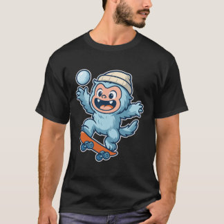 T-shirt Yeti Snowll Skateboard Fun 