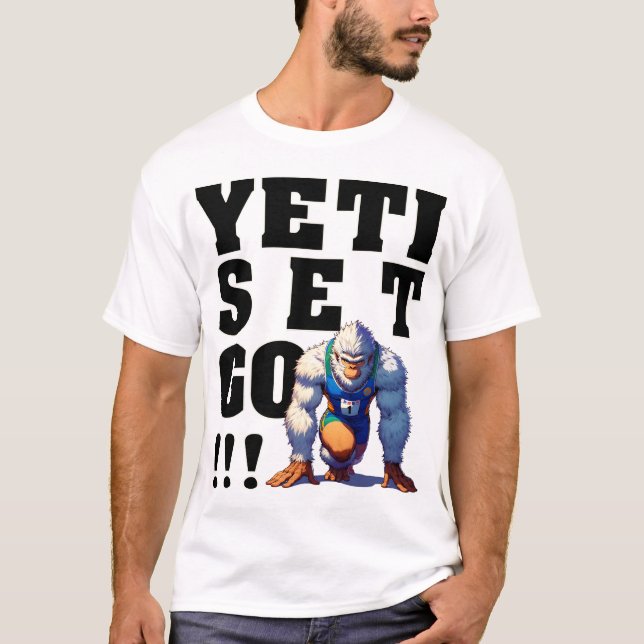 T-shirt Yeti, Vas-Y ! - Police noire (Devant)