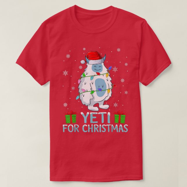 T-shirt Yeti Xmas Luit Santa Hat Yeti Pour Noël (Design devant)