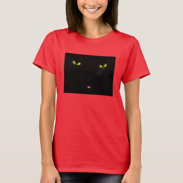 T-shirt Yeux de chat noir (Devant)