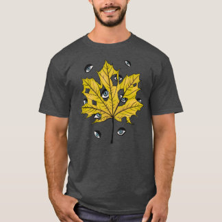 T-shirt Yeux de cuisine Déplaisante à feuilles jaunes