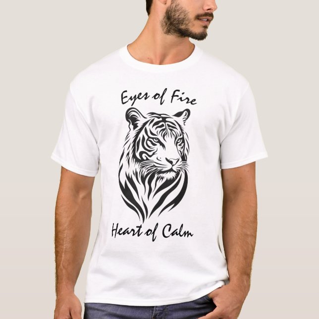 T-shirt Yeux de feu, Coeur du calme - Majestic Tiger Line (Devant)