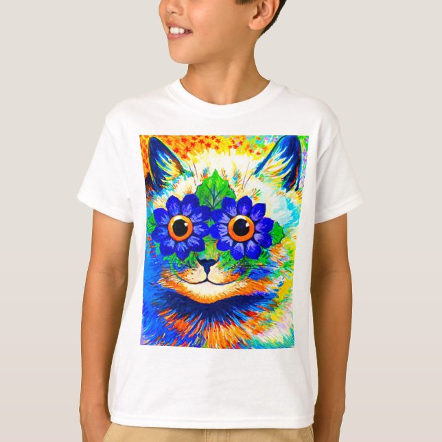T-shirt Yeux de fleurs de chat (Devant)