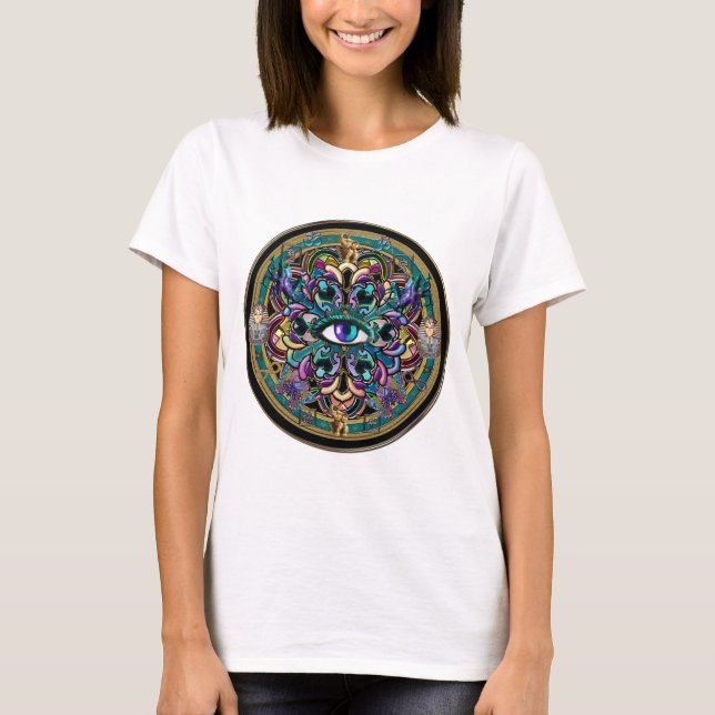 T-shirt Yeux du mandala du monde (Devant)