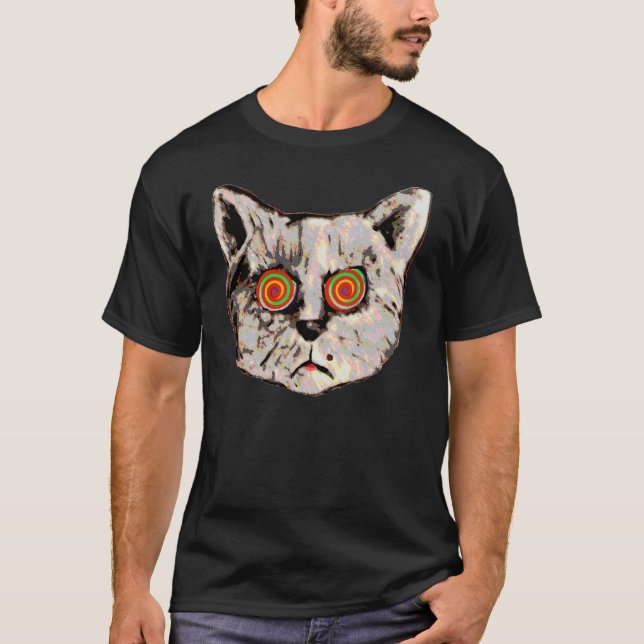 T-shirt yeux hypnotiques de chat (Devant)