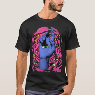 T-shirt Yeux Mains Bizarre Cute Fun Retro
