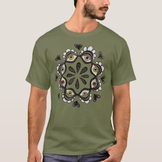 T-shirt Yeux Trippy avec Coeurs Art Surreal - Dessin d'enc