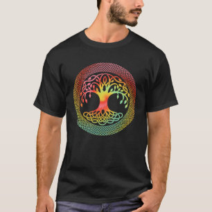T-shirt Yggdrasil Arbre celtique de la vie Cravate teintée