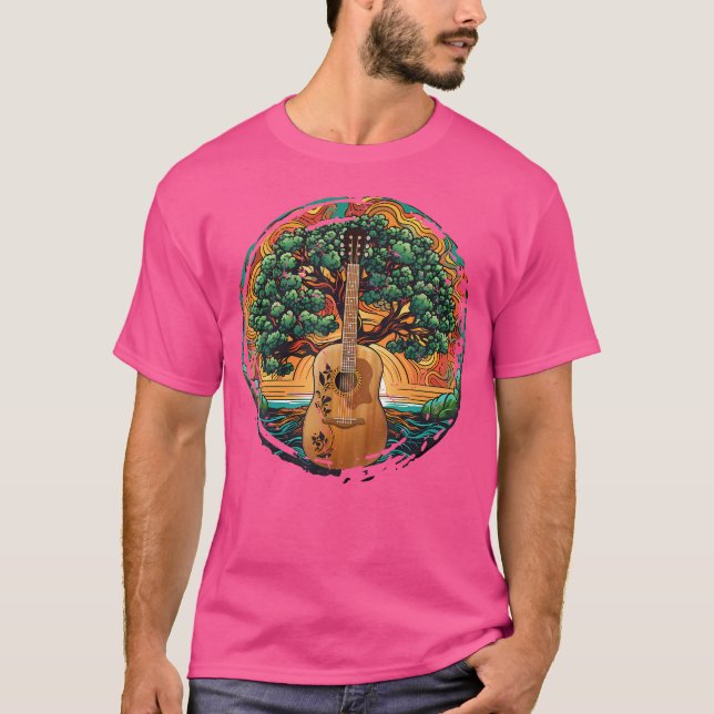 T-shirt Yggdrasil Nature Musicien Arbre De Vie Gu Acoustiq (Devant)