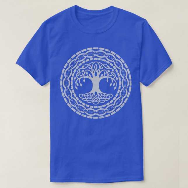 T-shirt Yggdrasil Tree of Life Norse Runes Viking Northmen (Design devant)