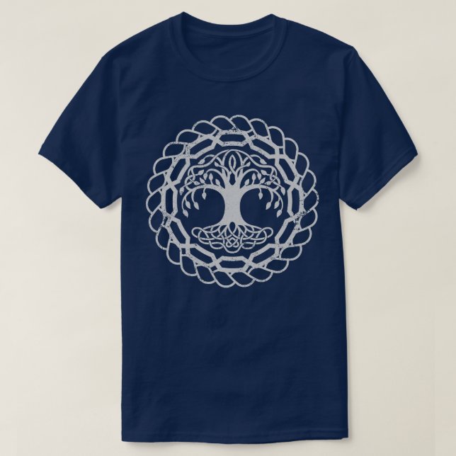 T-shirt Yggdrasil Tree of Life Norse Runes Viking Northmen (Design devant)