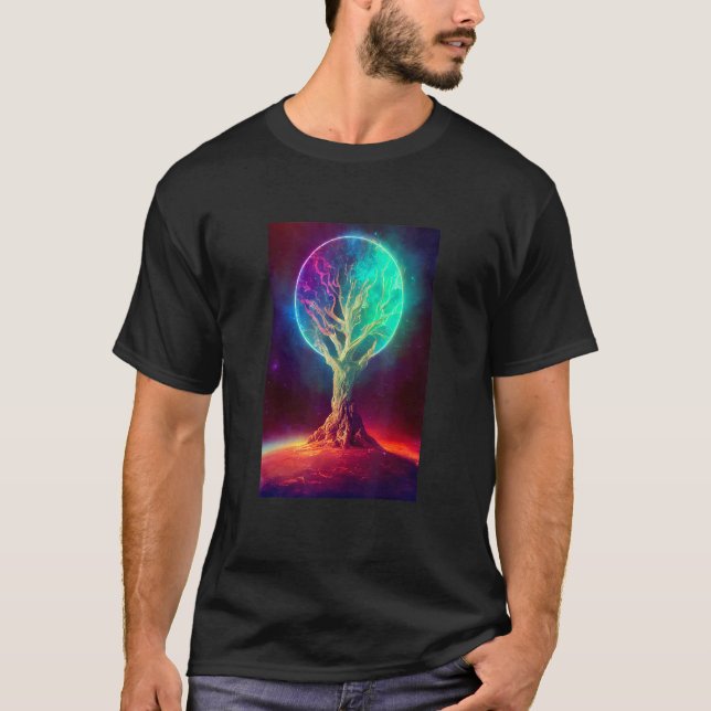T-shirt Yggdrasil World Tree of Life Viking Celtric Unique (Devant)