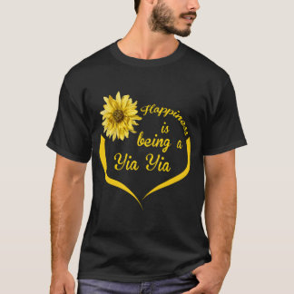 T-shirt Yia Yia Cadeau Le Bonheur Est Un Yia Yia Pour Chri