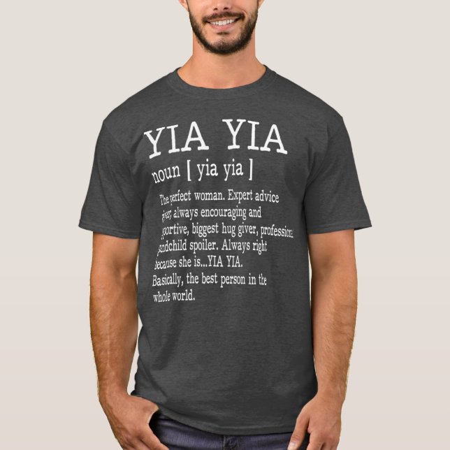 T-shirt Yia Yia Definition Grandma Mother Day Gifts (Devant)