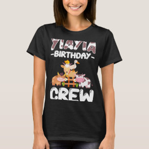 T-shirt Yiayia Anniversaire Crew ferme Animal Famille Anni