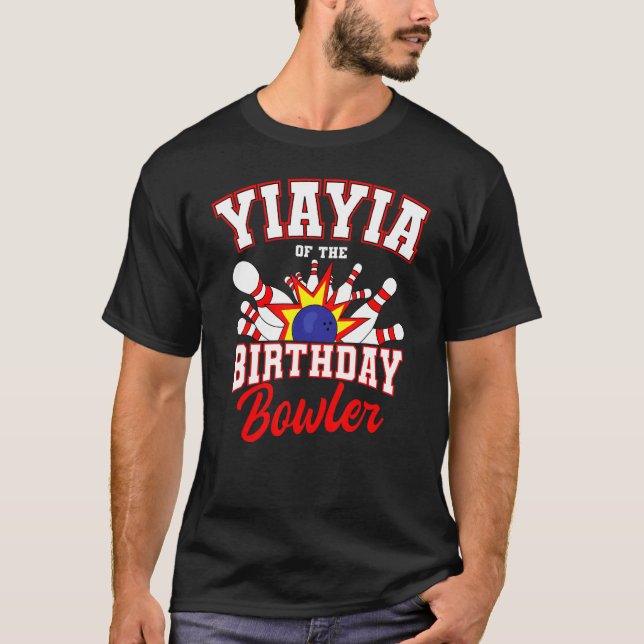 T-shirt Yiayia De L'Anniversaire Bowler Anniversaire Bowli (Devant)