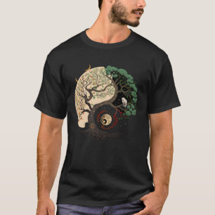 T-shirt Yin Et Yang Arbre Équilibre Bouddhisme Nature Vie