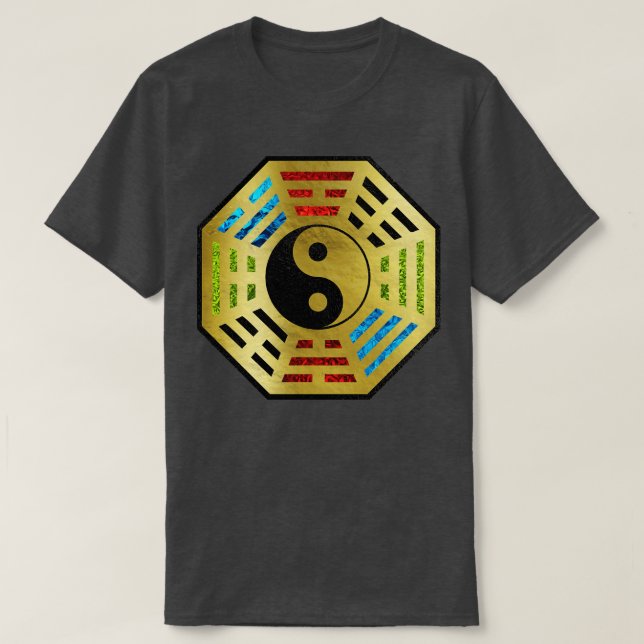 T-shirt Yin et Yang Bagua Feng shui hiéroglyphes (Design devant)