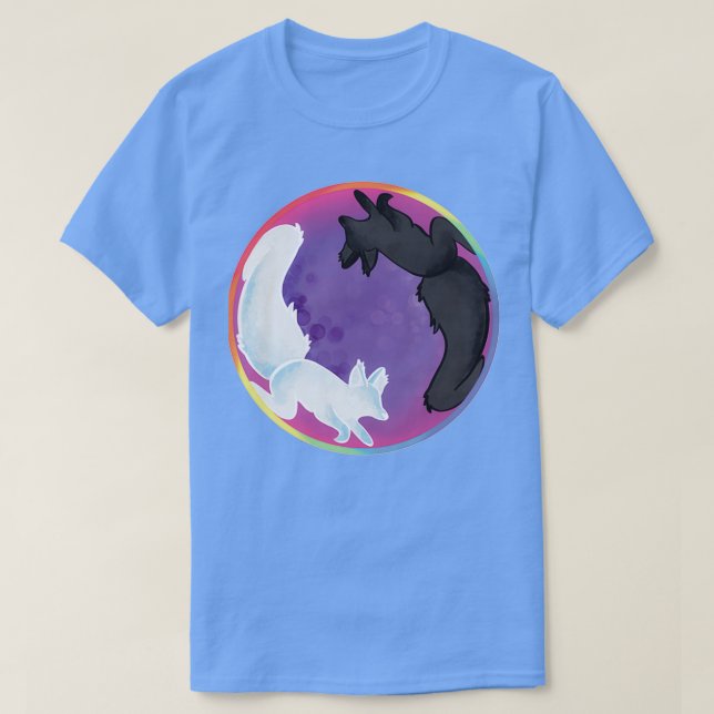 T-shirt Yin et Yang Foxes (Design devant)