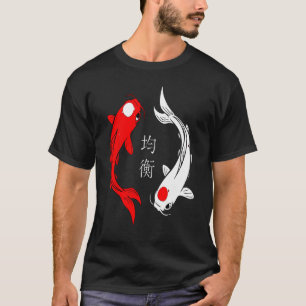 T-shirt Yin et Yang Japonais Koi Poisson Balance et Harmon