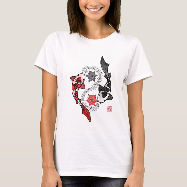 T-shirt Yin et Yang Koi Fish (Devant)