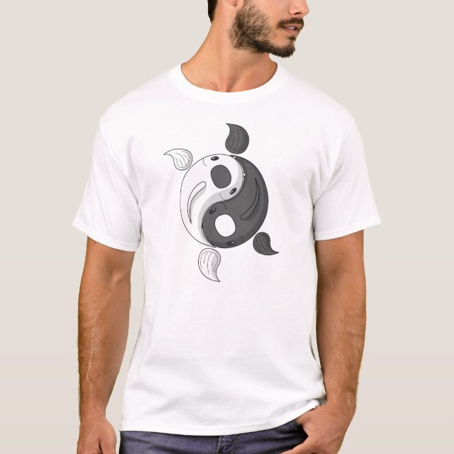 T-shirt Yin et Yang, la chemise légère masculine de Koi (Devant)