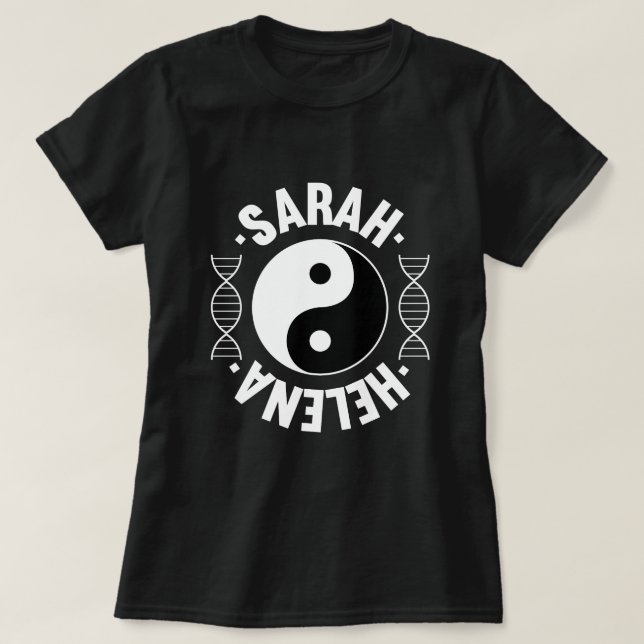 T-shirt Yin et Yang - noir orphelin de Sarah et de Helena (Design devant)