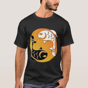 T-shirt Yin et Yang poissons de style tribal, jaune