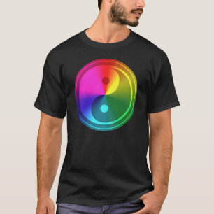 T-shirt Yin spirituel Yang - conception d'arc-en-ciel