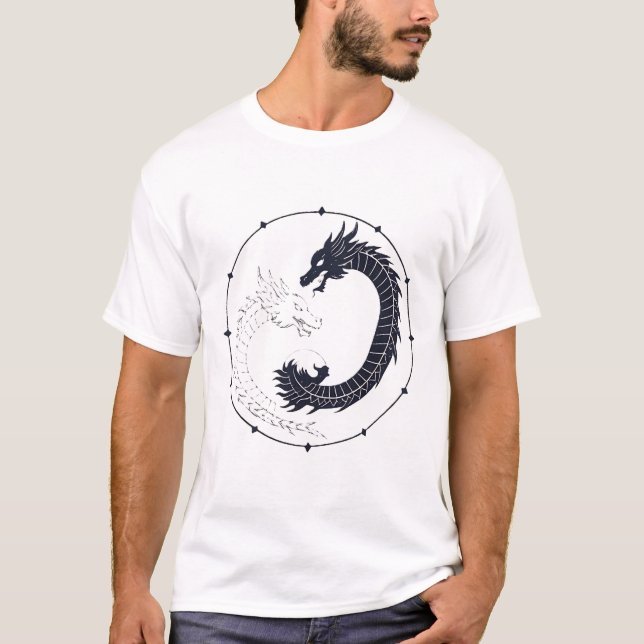 T-shirt Yin Tang noir et blanc  (Devant)
