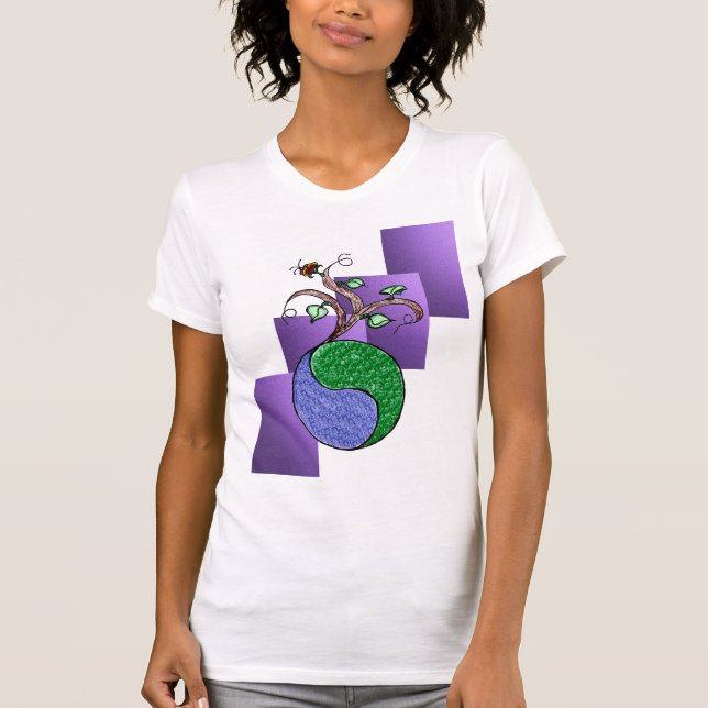 T-shirt Yin vert et Yang (Devant)