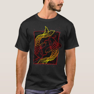 T-shirt Yin Yang Asiatique Koi Poisson Traditionnel Japona