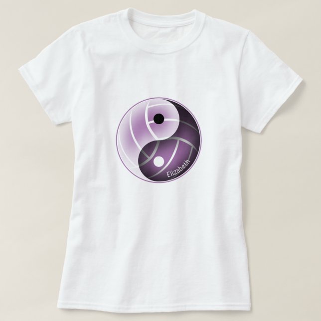 T-shirt yin yang avec lavande minimale TOUT volley-ball co (Design devant)
