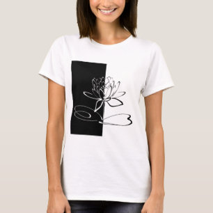 T-shirt Yin Yang Black Lotus Blossom