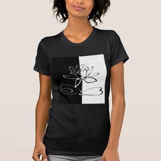 T-shirt Yin Yang Black Lotus Blossom (Devant)