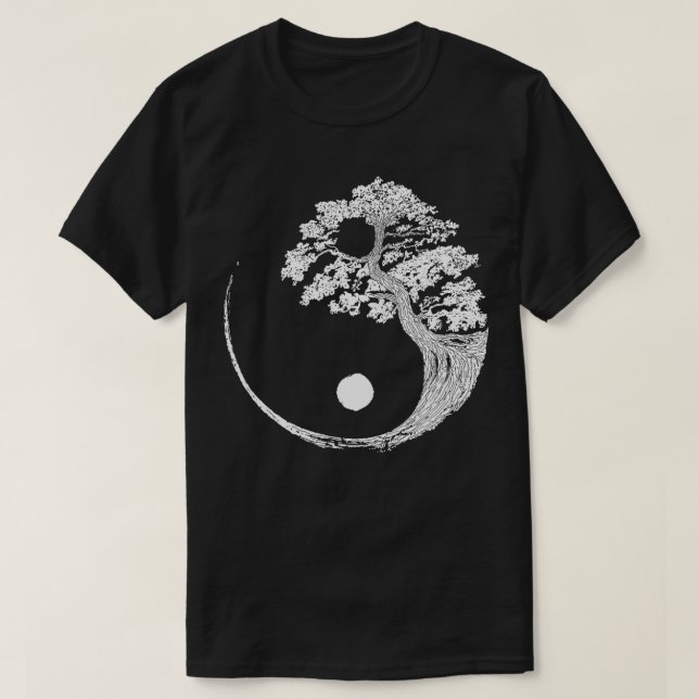 T-shirt Yin Yang Bonsai Tree Japonais Bouddhiste Zen (Design devant)