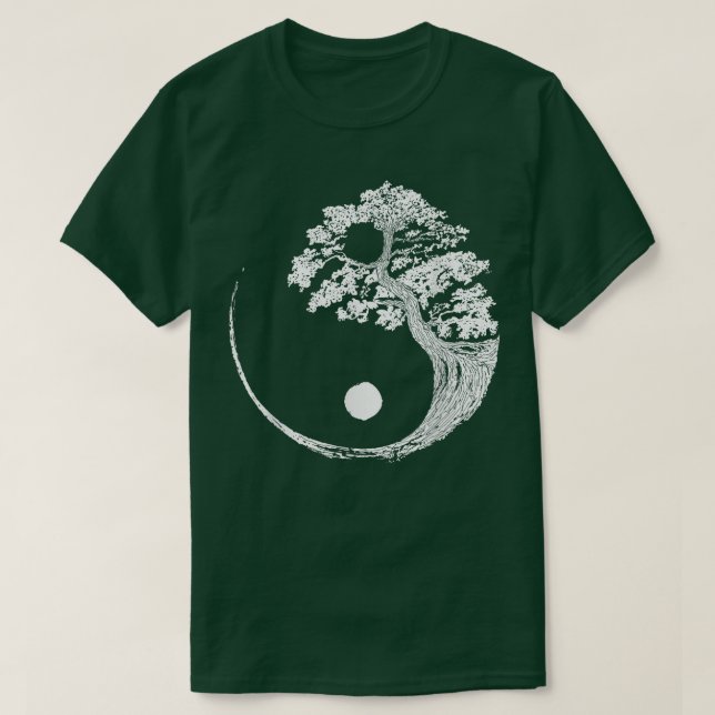 T-shirt Yin Yang Bonsai Tree Japonais Bouddhiste Zen  (Design devant)