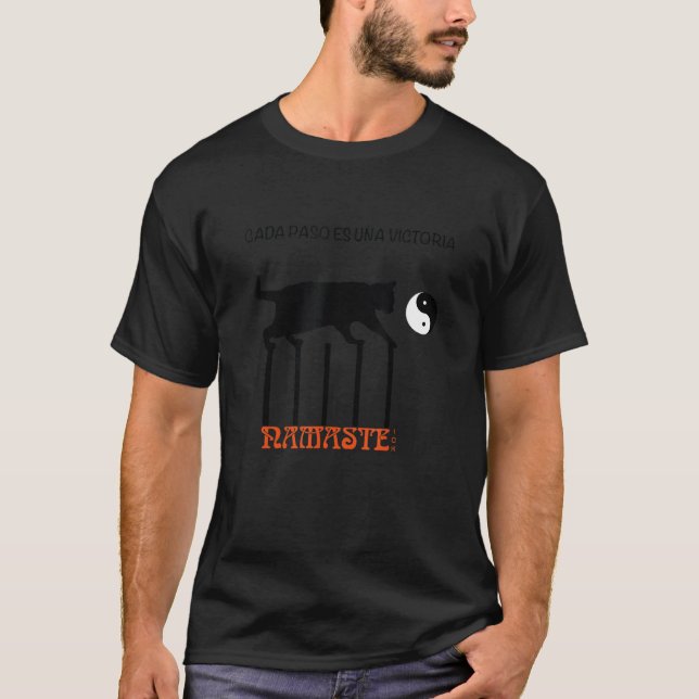 T-shirt Yin Yang Chat Avec Unalome Et Namaste (Devant)