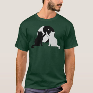 T-shirt Yin Yang Chat Funny Amoureux des chats vintage