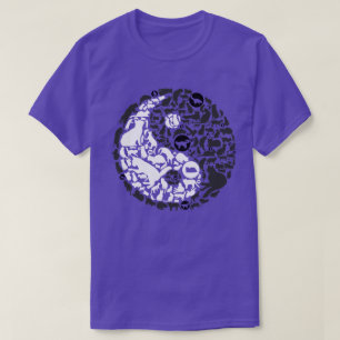 T-shirt Yin Yang Chats, noir, blanc, zen