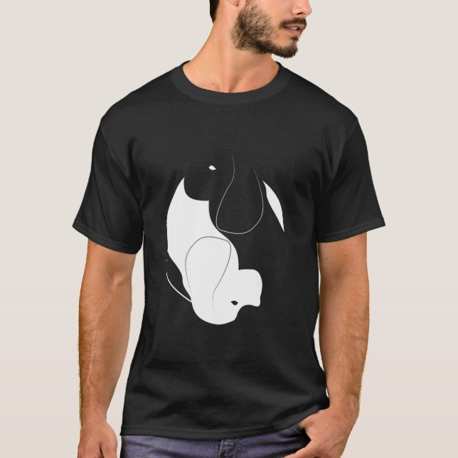 T-shirt Yin Yang Cocker Spaniel Funny Chien Symbole Zen T- (Devant)