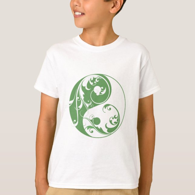 T-shirt Yin & Yang défilant (vert) (Devant)